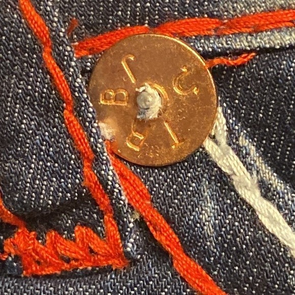 Y2K True religion Jeans Urban Cow Bill Big T Distress Skinny green Blue Size 28 - Picture 12 of 16